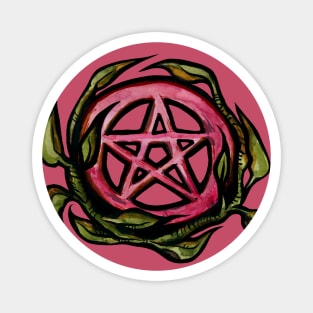 Pentacle Green Witch Magnet